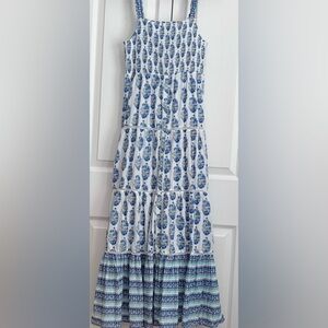 Playa Lucila Women’s Dress, maxi, blue & white, size  medium